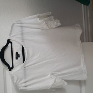 J crew embroidered sleeve white shirt